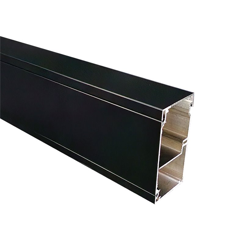 Satin black aluminium skirting duct