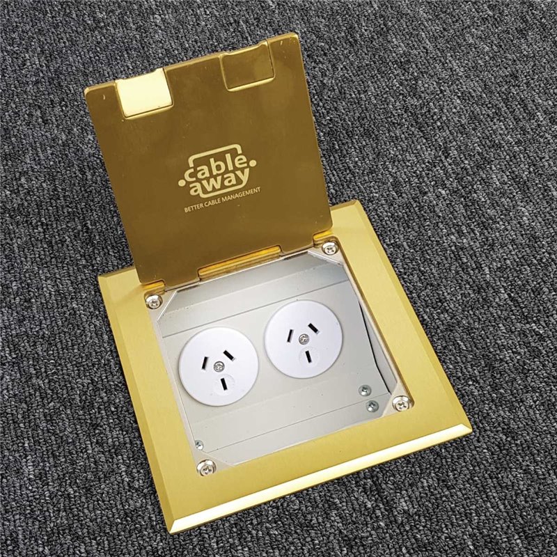 Brass floor outlet box 2 power 3 data